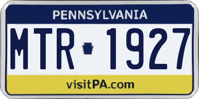 PA license plate MTR1927
