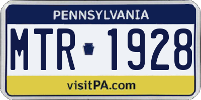 PA license plate MTR1928