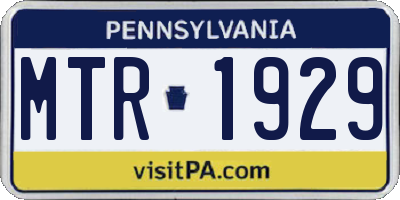 PA license plate MTR1929