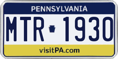 PA license plate MTR1930