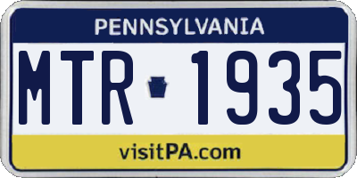 PA license plate MTR1935