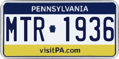 PA license plate MTR1936
