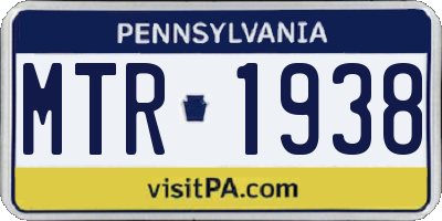 PA license plate MTR1938
