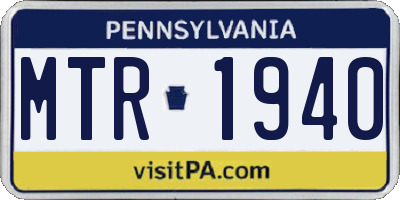 PA license plate MTR1940