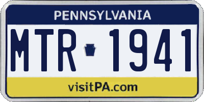 PA license plate MTR1941