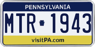 PA license plate MTR1943