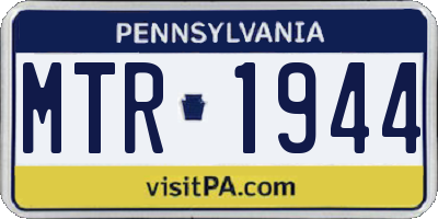 PA license plate MTR1944