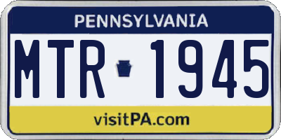 PA license plate MTR1945