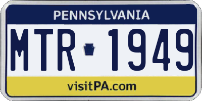 PA license plate MTR1949