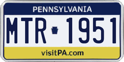 PA license plate MTR1951