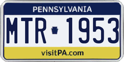 PA license plate MTR1953