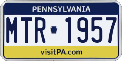 PA license plate MTR1957