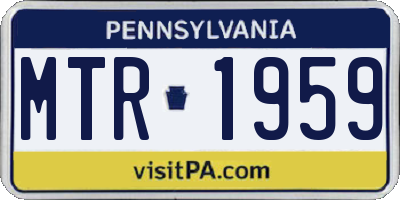 PA license plate MTR1959