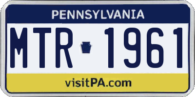 PA license plate MTR1961