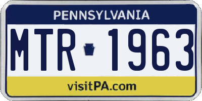 PA license plate MTR1963