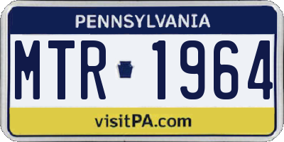PA license plate MTR1964