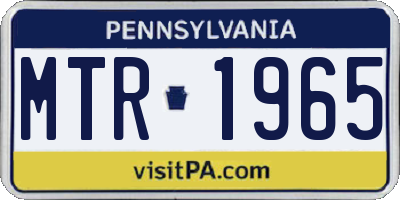PA license plate MTR1965