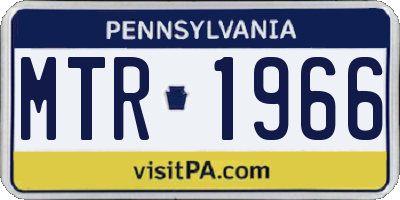 PA license plate MTR1966