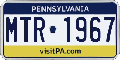 PA license plate MTR1967