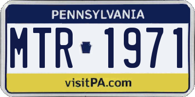PA license plate MTR1971