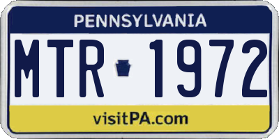 PA license plate MTR1972