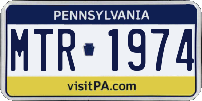 PA license plate MTR1974