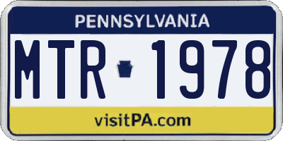 PA license plate MTR1978