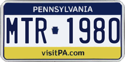 PA license plate MTR1980