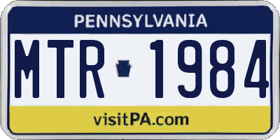 PA license plate MTR1984