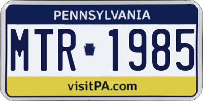PA license plate MTR1985