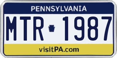 PA license plate MTR1987