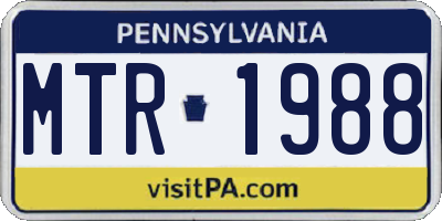 PA license plate MTR1988