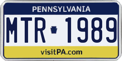 PA license plate MTR1989
