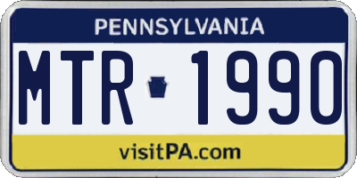 PA license plate MTR1990