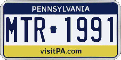 PA license plate MTR1991