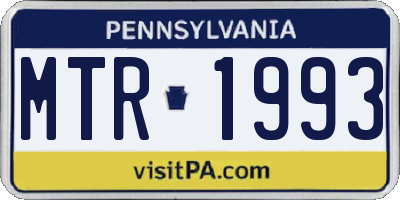PA license plate MTR1993