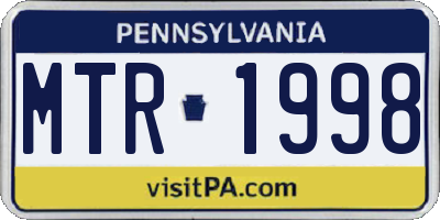 PA license plate MTR1998