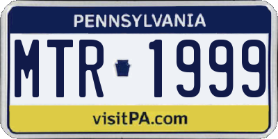 PA license plate MTR1999