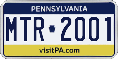 PA license plate MTR2001