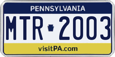 PA license plate MTR2003