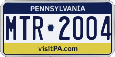 PA license plate MTR2004