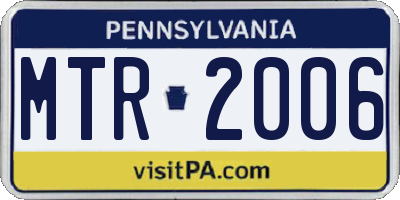 PA license plate MTR2006