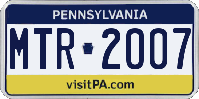 PA license plate MTR2007