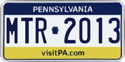 PA license plate MTR2013