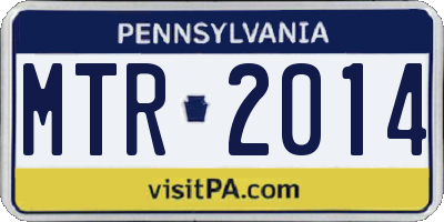 PA license plate MTR2014