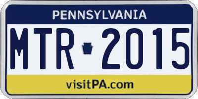 PA license plate MTR2015