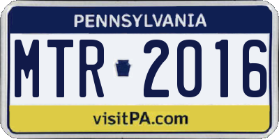 PA license plate MTR2016
