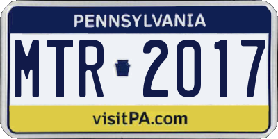 PA license plate MTR2017