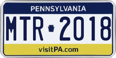 PA license plate MTR2018