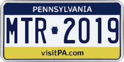 PA license plate MTR2019